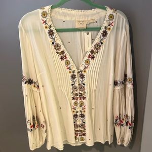 NEW Vintage Anthropologie Floral Blouse XL